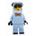 LEGO Minifigur Bright Lys Blå med Hund Hjelm og Striper Tie Bue Minifigur