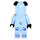 LEGO Minifig Bright Light Blau mit Hund Helm und Streifen Tie Bow Minifigur