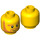 LEGO Minifig, Head Beard Orange, Bushy Eyebrows, White Pupils, Wrinkles and Smile Pattern - Stud Recessed (Recessed Solid Stud) (3626 / 24267)