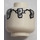 LEGO Minifig, Head Skull Cracked with Metal Plates on Front and Back Pattern - Stud Recessed (Recessed Solid Stud) (3626)