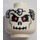 LEGO Minifig, Head Skull Cracked with Metal Plates on Front and Back Pattern - Stud Recessed (Recessed Solid Stud) (3626)