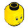 LEGO Minifig Hoved med Sort Eyelashes, Brun Eyebrows, Freckles Mønster (Forsænket solid knops) (20393 / 30973)