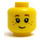 LEGO Minifig Hoved med Sort Eyelashes, Brun Eyebrows, Freckles Mønster (Forsænket solid knops) (20393 / 30973)