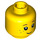 LEGO Minifig Hoved med Sort Eyelashes, Brun Eyebrows, Freckles Mønster (Forsænket solid knops) (20393 / 30973)