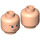 LEGO Minifig Head with Brown Eyebrows (Recessed Solid Stud) (3626 / 83799)