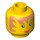 LEGO Minifig Kopf mit Brown Haar, Eyelashes, und Lipstick (Sicherheitsbolzen) (3626 / 90261)