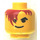 LEGO Minifig Diriger avec Brown Cheveux over Eye et Noir Eyebrows (Goujon de sécurité) (3626)