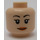 LEGO Minifig Head with Eyelashes and Thin Black Eyebrows (Recessed Solid Stud) (3626 / 23941)