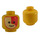 LEGO Minifig Hoved med Islander hvid/Rød Painted Ansigt (Sikkerheds knops) (3626)