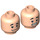 LEGO Minifig Kopf mit Smile, Schwarz Eyebrows und Stubble (Einbau-Vollbolzen) (3626 / 21665)