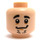LEGO Minifig Kopf mit Smile, Schwarz Eyebrows und Stubble (Einbau-Vollbolzen) (3626 / 21665)