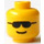 LEGO Minifig Head with Standard Grin and Sunglasses (Safety Stud) (3626)