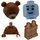 LEGO Minifig Medium Dark Flesh mit Bear Helm und rot Bow Tie