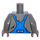 LEGO Minifigura Torso Azul Overall y Dark Stone Gris Pelaje (973)