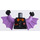 LEGO Minifig Torso Jacket with 2 Buttons, Orange Bow Tie and Medium Lavender Arm Wing (973)