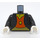 LEGO Minifig Torso with Black Jacket, Orange Waistcoat with Yellow Button (973 / 76382)