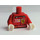 LEGO Minifig Torso with Ferrari Shield and M.Schumacher Sticker on Front and Vodaphone and Shell Logos Sticker on Back with Red Arms and White Hands (973)