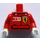 LEGO Minifig Torso with Ferrari Shield Sticker on Front and Vodaphone and Shell logos Sticker on Back with Red Arms and White Hands (973)