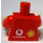 LEGO Minifig Torso with Ferrari Shield Sticker on Front and Vodaphone and Shell logos Sticker on Back with Red Arms and White Hands (973)