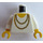 LEGO Minifig Torso with Golden Necklace with White Arms and Yellow Hands (973)
