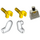 LEGO Minifig Torso mit Golden Necklace mit Weiß Arme und Gelb Hände (973)