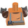 LEGO Minifig Torso with Orange Safety Vest over Brown Shirt (973 / 76382)