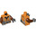 LEGO Minifig Torso with Orange Safety Vest over Brown Shirt (973 / 76382)