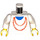 LEGO Minifigure Busto con Rosso Collana con Bianco Braccia e Giallo Mani (973 / 73403)