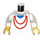 LEGO Minifiguur Torso met Rood Halsketting met Wit Armen en Geel Handen (973 / 73403)