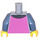 LEGO Minifig Torso with Sand Blue Arms, Yellow Crown on Dark Pink Chest (973)