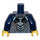 LEGO Minifig Torse avec Argent et Medium Azure Corps Armor avec Ultra Agents logo, Noir Tie (973 / 76382)