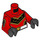 LEGO Minifig Torso with Super Warrior Decoration with red decorated Arms and Black Hands (973)