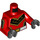 LEGO Minifig Torso with Super Warrior Decoration with red decorated Arms and Black Hands (973)