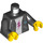 LEGO Minifig Torso with White Shirt, Pink Lightning Bolt, Leather Jacket and &#039;Tour&#039; with Skyline Pattern on Reverse (973)