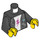 LEGO Minifig Torso with White Shirt, Pink Lightning Bolt, Leather Jacket and &#039;Tour&#039; with Skyline Pattern on Reverse (973)