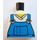 LEGO Minifiguur Torso zonder armen met Blauw Bib Overalls over V-neck Shirt (973)