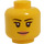 LEGO Minifigurka ženský Hlava s Růžová Lips (Zapuštěný pevný cvoček) (10261 / 14927)