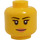 LEGO Minifigure Female Head with Pink Lips (Recessed Solid Stud) (10261 / 14927)