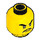 LEGO Minifigure Kopf - Angry Expression mit Dick Schwarz Eyebrows und Mustache (Einbau-Vollbolzen) (3626 / 34339)