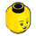 LEGO Minifigure Head Dual Sided with Black Eyebrows, Beauty Spot and Dark Tan Lips - Open Mouth Smile/Scowl (Recessed Solid Stud) (3626 / 34322)
