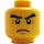 LEGO Minifigure Head Frowning with Crow&#039;s Feet Lines by Eyes (Safety Stud) (3626 / 93390)