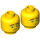 LEGO Minifigure Head (Lloyd) with Brown Eyebrows, Green Eyes, Lopsided Smile / Concerned Dual Expression (Recessed Solid Stud) (3626 / 34547)