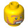 LEGO Minifigure Head Raging with Scar across Left Eyebrow (Safety Stud) (3626 / 94565)