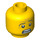 LEGO Minifigure Head Scared with Wrinkles, Raised Left Eyebrow and Open Mouth (Safety Stud) (3626 / 94583)