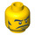 LEGO Minifigur Hode Stern Expression med Svart Sideburns og Bart (Sikkerhetsknott) (3626 / 93412)