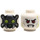 LEGO Minifigure Head with Alien with Red Eyes + Cybernetic Implants and Lime Circuitry (Recessed Solid Stud) (3626 / 36362)