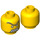 LEGO Minifigure Kopf mit Arched Connected Eyebrows und Dreieckig Zähne (Sicherheitsbolzen) (3626 / 63190)