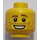 LEGO Minifigure Head with Big Smile and Stubble (Safety Stud) (3626 / 94573)