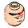 LEGO Minifigure Kopf mit Schwarz und rot Haar auf Forehead und Lopsided Open Mouth (Sicherheitsbolzen) (3626 / 63163)