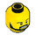 LEGO Minifigure Head with Black Beard (Recessed Solid Stud) (11978 / 21022)